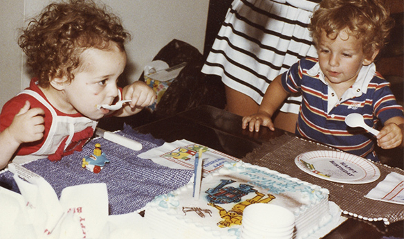 Alex & Seth in 1984, celebrating Alex's 2nd birthday